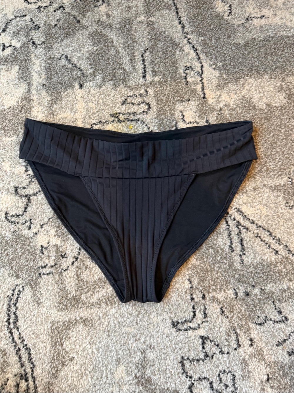 Black Ribbed Bikini Bottoms